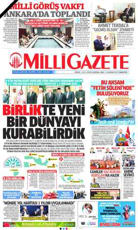 Milli Gazete sayfa 1