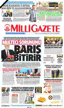 Milli Gazete sayfa 1