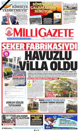 Milli Gazete sayfa 1