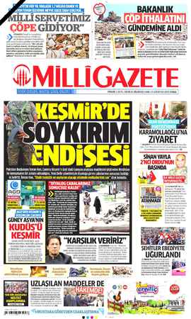 Milli Gazete sayfa 1