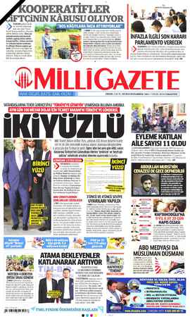 Milli Gazete sayfa 1