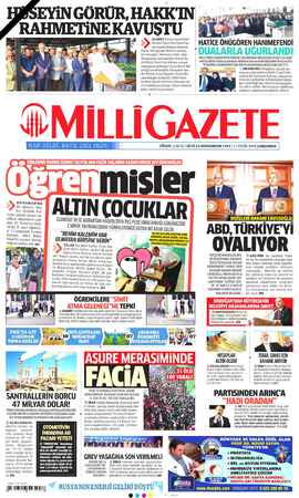 Milli Gazete sayfa 1