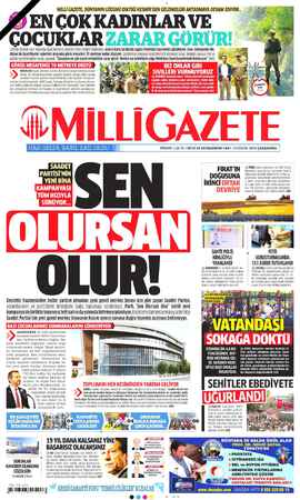 Milli Gazete sayfa 1