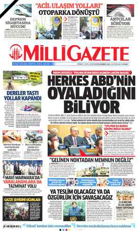 Milli Gazete sayfa 1