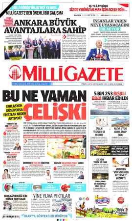 Milli Gazete sayfa 1