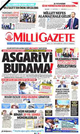 Milli Gazete sayfa 1