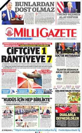 Milli Gazete sayfa 1