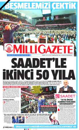 Milli Gazete sayfa 1