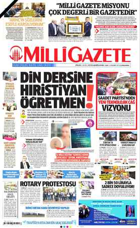 Milli Gazete sayfa 1