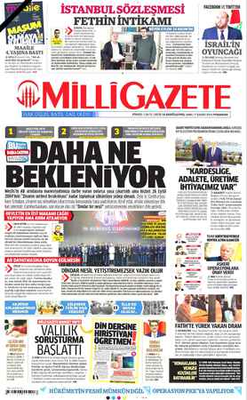 Milli Gazete sayfa 1