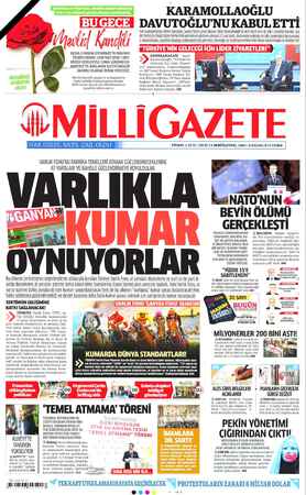 Milli Gazete sayfa 1