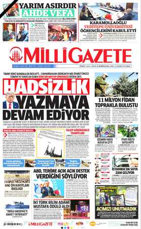 Milli Gazete sayfa 1