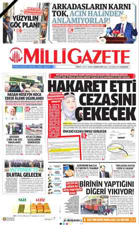 Milli Gazete sayfa 1