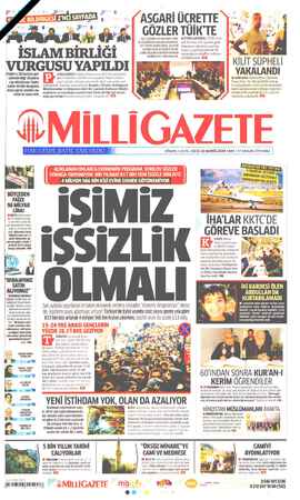 Milli Gazete sayfa 1