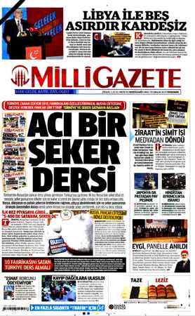 Milli Gazete sayfa 1