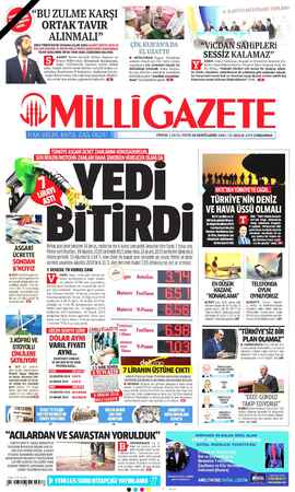 Milli Gazete sayfa 1