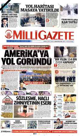 Milli Gazete sayfa 1