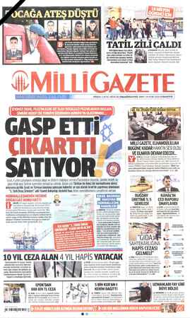 Milli Gazete sayfa 1