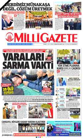 Milli Gazete sayfa 1