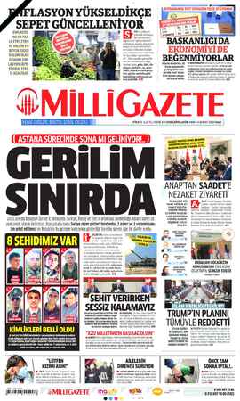 Milli Gazete sayfa 1