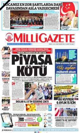 Milli Gazete sayfa 1