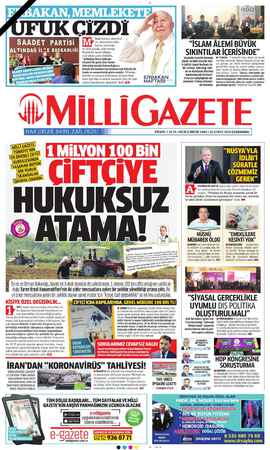 Milli Gazete sayfa 1