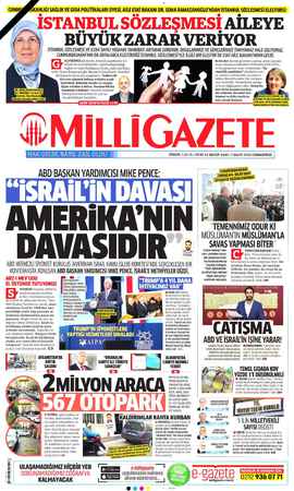 Milli Gazete sayfa 1