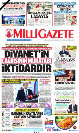 Milli Gazete sayfa 1