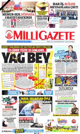 Milli Gazete sayfa 1