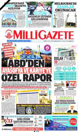 Milli Gazete sayfa 1