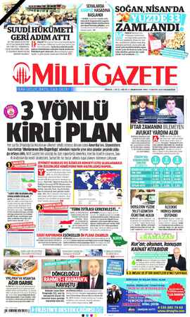 Milli Gazete sayfa 1