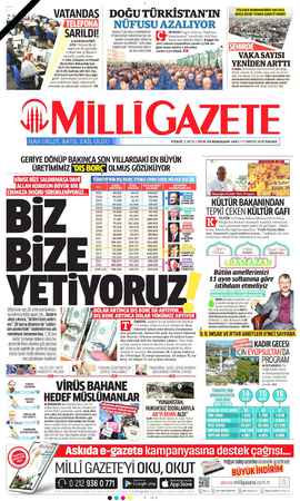 Milli Gazete sayfa 1