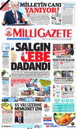 Milli Gazete sayfa 1