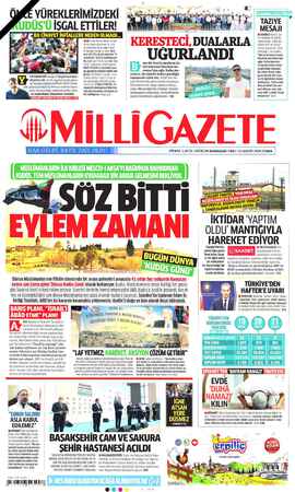 Milli Gazete sayfa 1