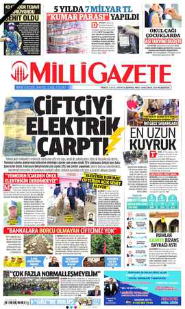 Milli Gazete sayfa 1