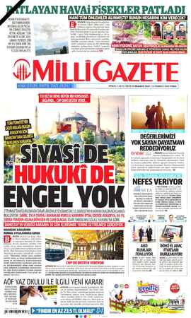 Milli Gazete sayfa 1