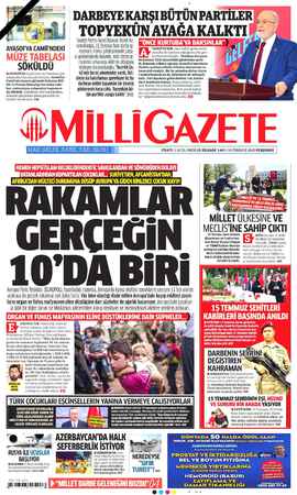 Milli Gazete sayfa 1