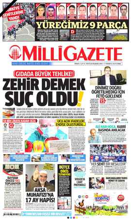 Milli Gazete sayfa 1