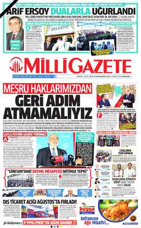 Milli Gazete sayfa 1