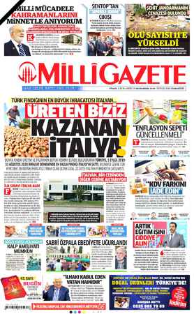 Milli Gazete sayfa 1