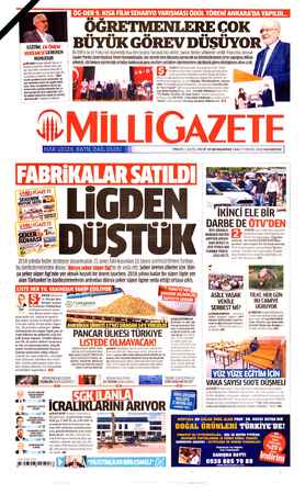 Milli Gazete sayfa 1