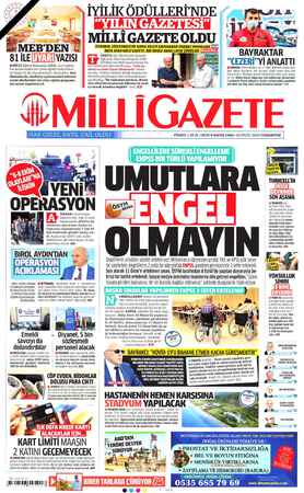 Milli Gazete sayfa 1