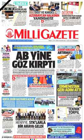 Milli Gazete sayfa 1