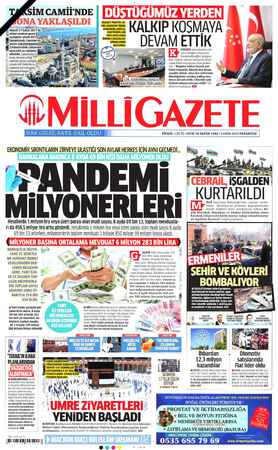 Milli Gazete sayfa 1