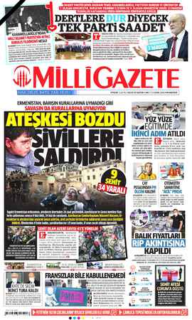 Milli Gazete sayfa 1