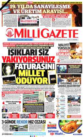 Milli Gazete sayfa 1