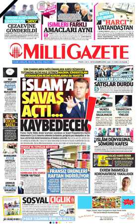 Milli Gazete sayfa 1