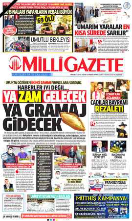 Milli Gazete sayfa 1