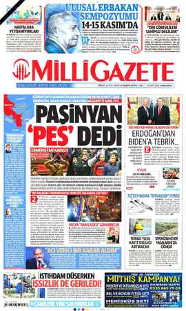 Milli Gazete sayfa 1