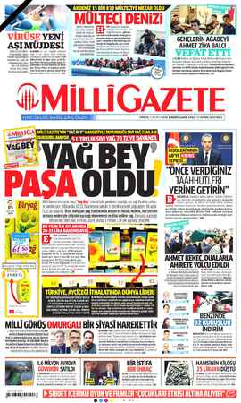 Milli Gazete sayfa 1